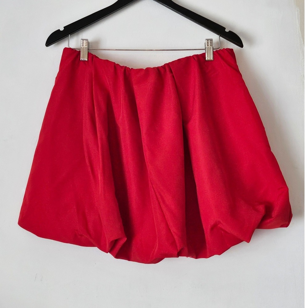 Old Navy Bubble Mini Skirt Red Size L Y2K Coquette Holiday Party Pockets
